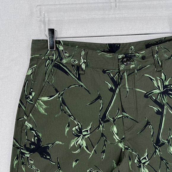 RAG AND BONE Perry Shorts Mens 30 Army Floral Print Green Casual Hawaiian NEW - Picture 6 of 16